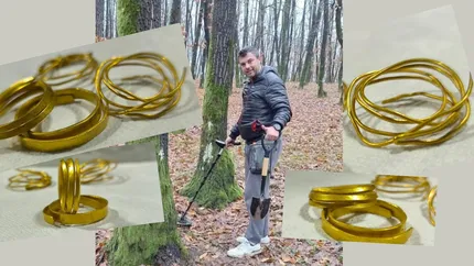 Tezaur de aur, vechi de peste 3000 de ani, descoperit în pădurile din Gorj