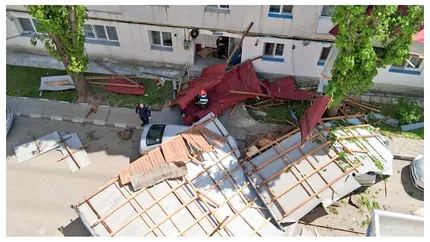 Un bărbat lovit duminică de un acoperiș, desprins de pe un bloc din municipiul Huși, a decedat