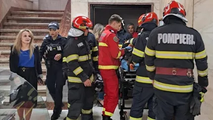 Lift căzut în gol la Ministerul Transporturilor. Șase persoane se aflau în cabină, trei au fost transportate la spital