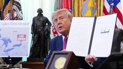 Trump semnează ordinul pentru redenumirea lacului Ontario în „Lacul America”, în plin conflict comercial cu Canada