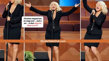 Ce ruşine! Uite ce-a păţit Christina Aguilera la funeraliile Ettei James FOTO&VIDEO