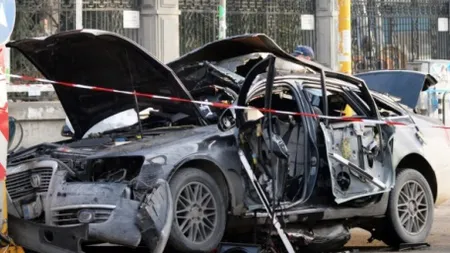 Un om de afaceri bulgar a murit după ce maşina sa a explodat în trafic