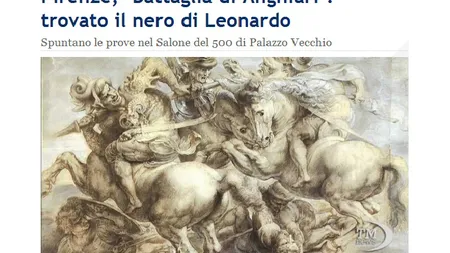 O frescă pierdută a lui Leonardo da Vinci, descoperită în primăria din Florenţa