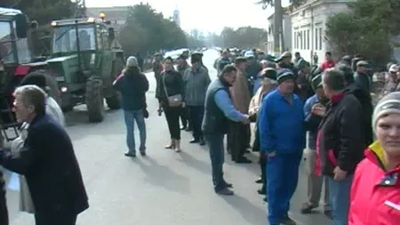 Sute de fermieri au protestat la Nădlac faţă de impozitele prea mari pentru utilajele agricole VIDEO