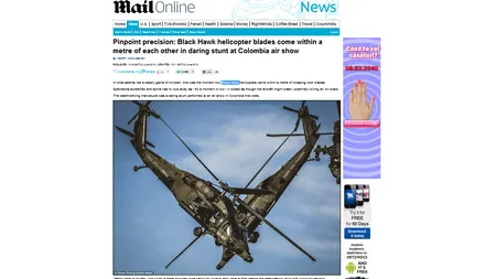 Acrobaţii spectaculoase cu elicoptere Black Hawk FOTO