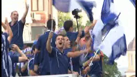 Fiestă la Severin. Echipa de fotbal Gaz Metan Severin a fost promovată în premieră în Liga I VIDEO