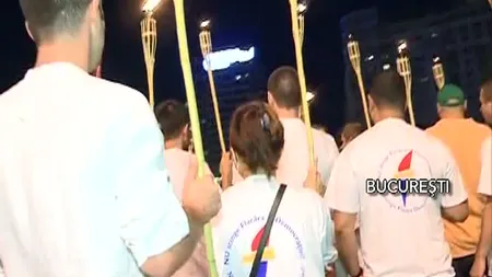 Proteste cu torţe pentru flacăra lui Băsescu VIDEO