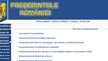 Administraţia Prezidenţială îşi schimbă site-ul