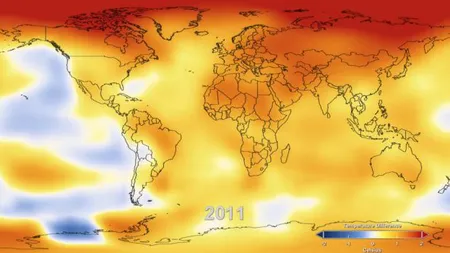 NASA arată cum a crescut temperatura din 1880 până în 2011 VIDEO