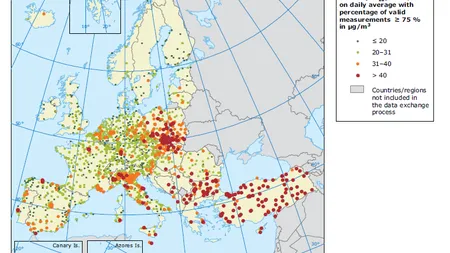 O treime din europenii de la oraşe, expuşi unor concentraţii excesive de poluanţi atmosferici