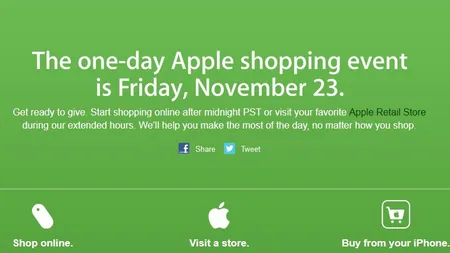 BLACK FRIDAY: Apple reduce preţurile în 23 noiembrie