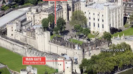 Un hoţ a reuşit să pătrundă în Turnul Londrei şi să fure cheile paznicilor