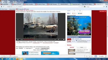 Incredibil! Un poliţist rus e lovit de un camion care pleacă apoi de la locul accidentului VIDEO