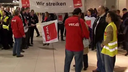 Grevă pe aeroporturile din Hamburg şi Koln: Agenţii de pază protestează pentru mărirea salariului