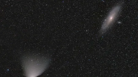 Fotografia astronomică a zilei: Cometa Pan-STARRS, alături de galaxia Andromeda