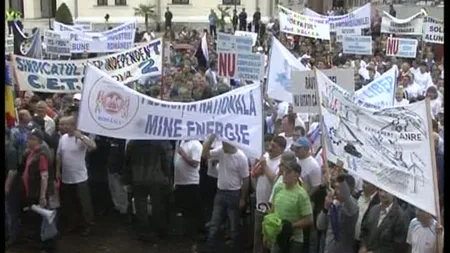 Protestul minerilor din Târgu Jiu s-a încheiat. Sindicatul anunţă GREVĂ GENERALĂ VIDEO