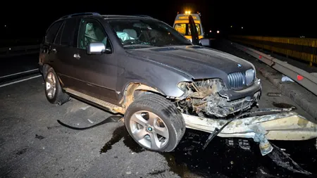 Accident GRAV în Giurgiu: Pasagerul unui BMW a decedat fiind străpuns de balustrada unui cap de pod