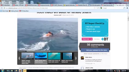 Curaj sau inconştienţă? Un adolescent american a înotat pe spatele celui mai mare rechin VIDEO
