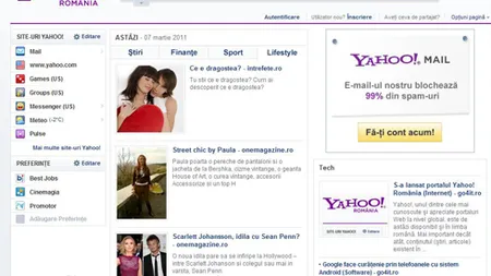 Yahoo a schimbat designul paginii sale de căutare
