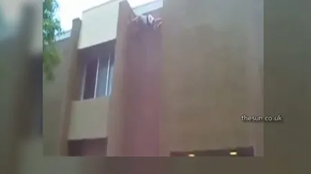 Ghinion la final: Ce a păţit un tânăr care s-a urcat pe ziduri, la ZECE metri înălţime VIDEO