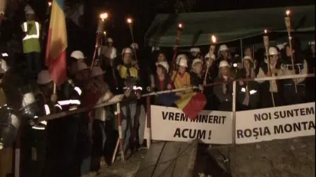 Miting de amploare la Roşia Montană. Solidari cu minerii protestatari, mii de oameni au ajuns în zonă
