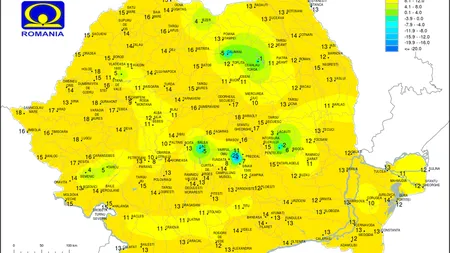 HARTA INDICELUI DE RĂCIRE: Locul din România unde acum sunt resimţite -25 de grade Celsius