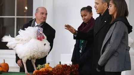 ZIUA RECUNOŞTINŢEI: Obama a graţiat curcanul Popcorn de Thanksgiving