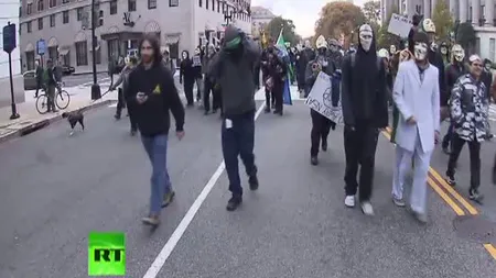 Proteste Anonymous în toata lumea. Mii de oameni au ieşit în stradă