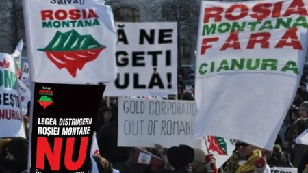 Sute de persoane au protestat la Cluj şi Alba faţă de proiectul de la Roşia Montană