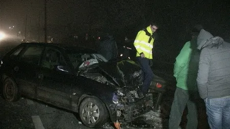 Dublu accident rutier la intrarea în Dej VIDEO