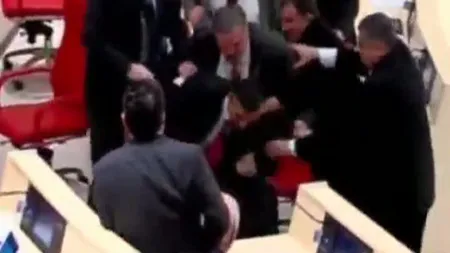 Bătaie pumni şi picioare în Parlamentul Georgiei