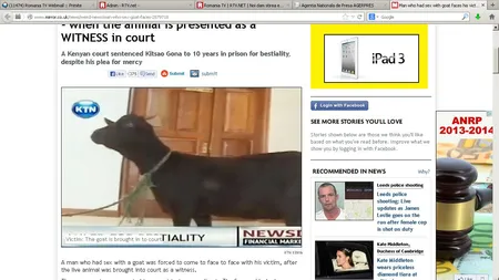 Îndrăgostit de capra vecinului. A fost condamnat la 10 ani de închisoare, pentru sex cu un animal