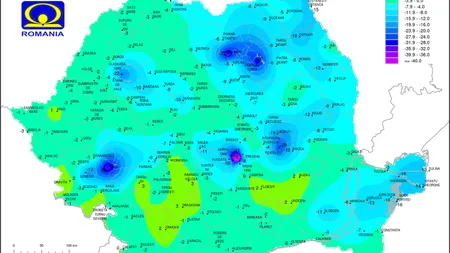 HARTA INDICELUI DE RĂCIRE: -62 de grade resimţite la Vârful Omu!