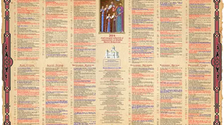 CALENDAR ORTODOX 2014. Află când nu se fac nunţi şi botezuri anul acesta