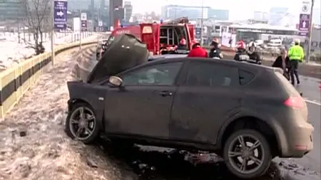 Accident grav pe Podul Pipera, din Capitală. O persoană are piciorul secţionat VIDEO