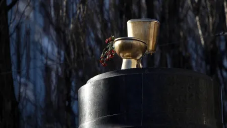 CRIZA din UCRAINA: Protest inedit la Kiev, unde un VAS DE WC a înlocuit STATUIA lui LENIN