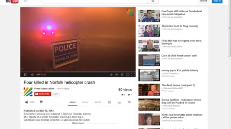 TRAGEDIE în Marea Britanie. Patru persoane au MURIT după ce un elicopter s-a prăbuşit