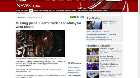 Avion dispărut: Malaezia extinde căutările în Marea Andaman, iar Vietnamul renunţă la căutările aeriene