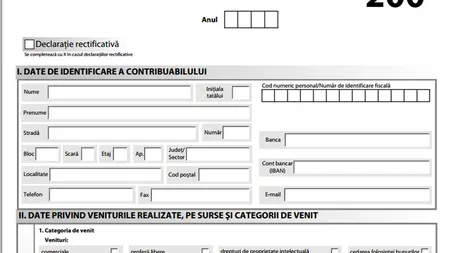 FORMULARUL 200. Ultima zi pentru depunerea lui. Pentru ce venituri trebuie depus şi care sunt amenzile