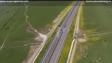 Cum arată autostrada Timişoara-Lugoj din avion. VIDEO