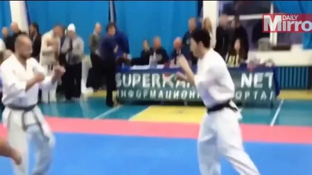 Cel mai scurt MECI de KARATE din ISTORIE: Adversarul nu a avut timp să numere până la TREI şi a căzut VIDEO