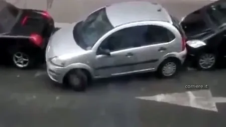 Bărbaţii ar crăpa de invidie. O femeie reuşeşte o parcare imposibilă VIDEO