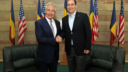 Victor Ponta s-a întâlnit cu secretarul american al Apărării, Chuck Hagel
