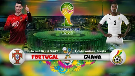 PORTUGALIA - GHANA 2-1. Portughezii ratează la golaveraj calificarea în optimile CM 2014