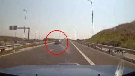 Un şofer din Sibiu, PERICOL PUBLIC. A mers cu spatele pe autostradă VIDEO