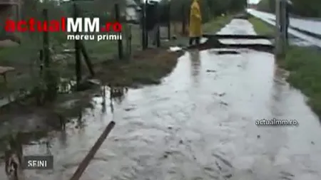 POTOP în Maramureş: Mai multe gospodării au fost inundate de puhoaie VIDEO