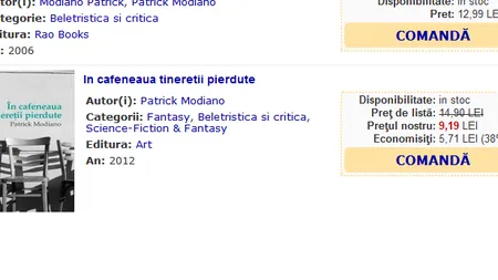 Patrick Modiano, laureatul Nobel pentru literatură 2014, la reduceri în România