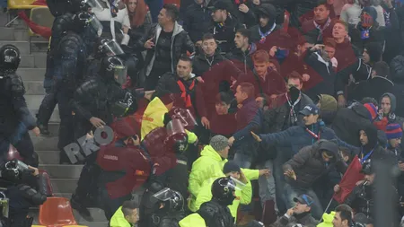 Incidente la STEAUA-DINAMO. Jandarmii au reţinut ultraşi de-ai 