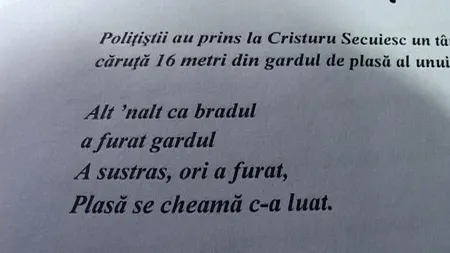 Cel mai poet dintre poliţişti lucrează cu versuri: Vezi, şi permisele se duc, tu pieton rămâi năuc VIDEO