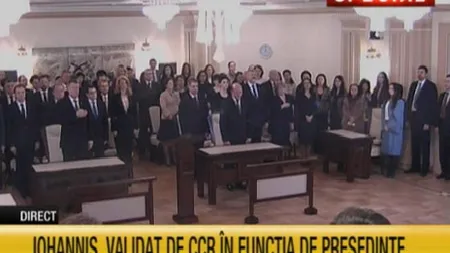 KLAUS IOHANNIS, validat de CCR. Preşedintele ales, faţă-n faţă cu TRAIAN BĂSESCU la şedinţa festivă VIDEO